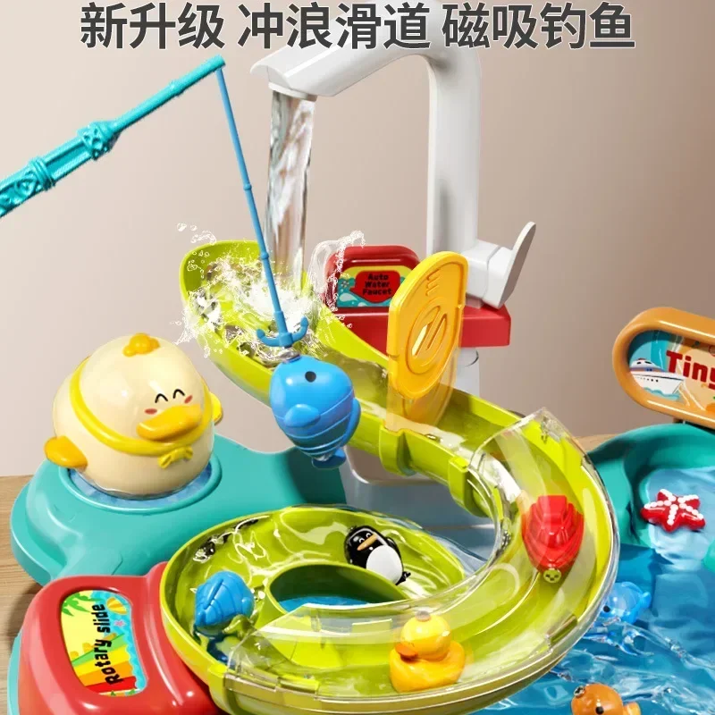 Fishing Equipment For Kids - Children Puzzle Pretend Play Toys Dishwashing