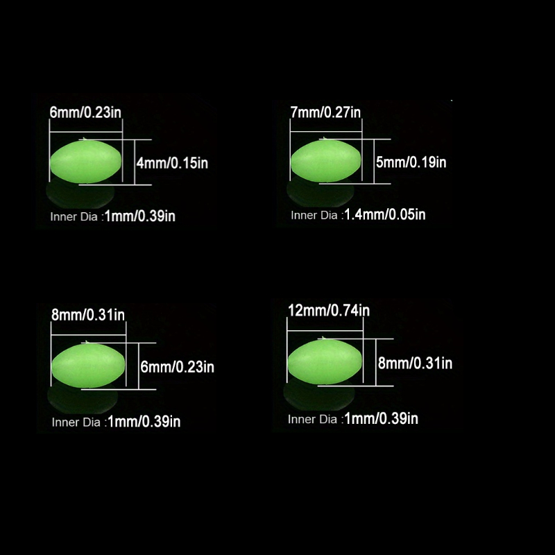 100pcs/lot Oval Night Luminous - Fishing Equipment And Tools のレビューと価格